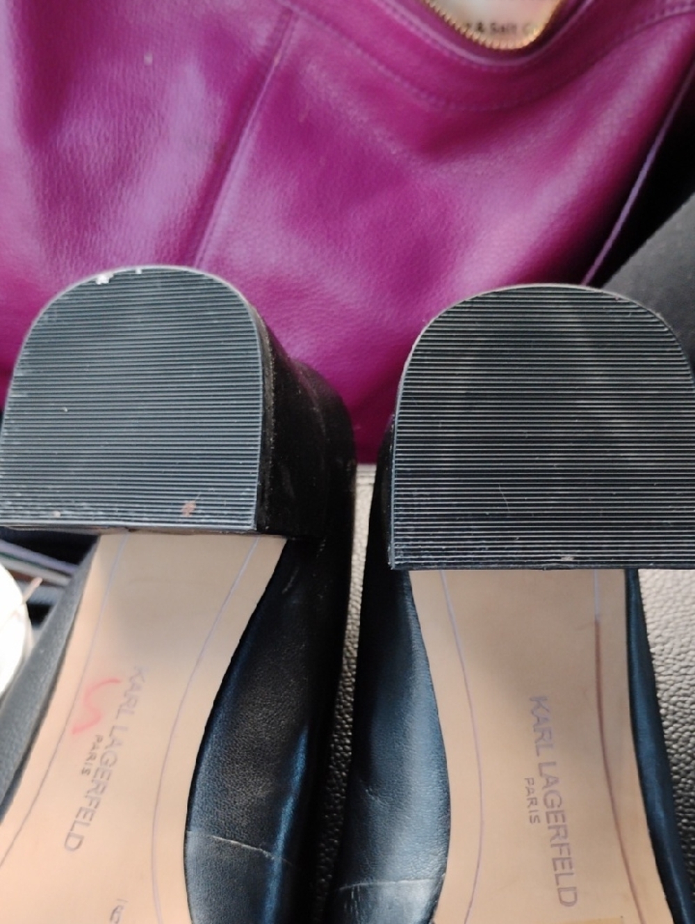Karl Lagerfeld Charee Block Heeled Shoes Sz9M - Picture 7 of 11